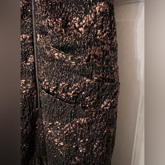Rickie Freeman Teri John Dress Black and Gold Rose Gold Size 4 - Picture 8 of 16